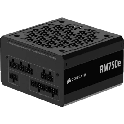 Bild av CORSAIR RM750e (2025) Helmodulärt Tystgående ATX Nätaggregat med 12V 2x6 Kabel 3.1 och PCIe 5.1 Kompatibelt, Cybenetics Gold Effektivitet, 105C Klassade Kondensatorer Svart