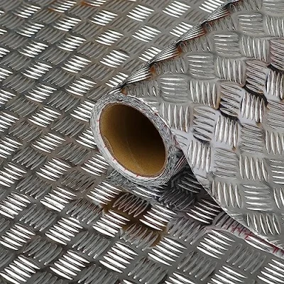 Bild av d c fix Självhäftande Folie Metallisk Riffel Sheet Silver High Gloss 200 x 45 cm