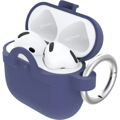 Bild av OtterBox Soft Touch Headphone Case för AirPods (4th gen), stöttåligt, fallskyddat, ultratunt, skyddande fodral Apple AirPods, inklusive karbinhake, Lila