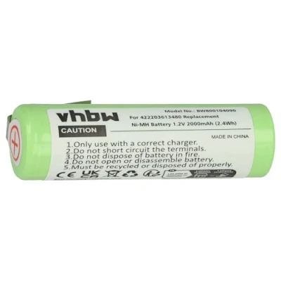 Bild av vhbw batteri kompatibel med Philips HQ7310, HQ7320, HQ7330, HQ7340, HQ7350, HQ7360 rakapparat hårklippare (2 000 mAh, 1,2 V, NiMH)