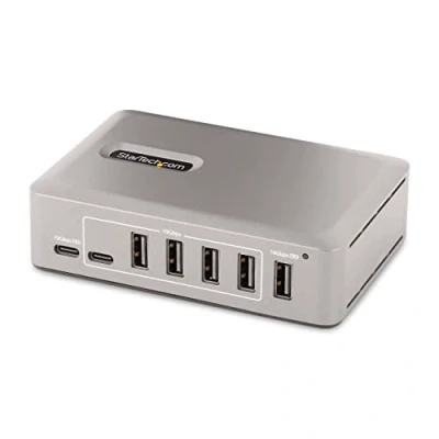 Bild av StarTech.com USB C hubb med 10 portar 8 x A/2x 65 W källa 3.1 Gbps typ tjuv IF certifierad multiplikator (10G5A2CS HUB)
