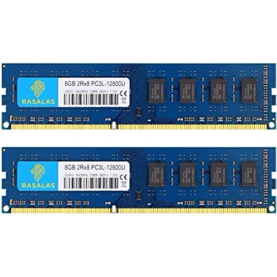 Bild av Rasalas PC3L 12800U 16 GB (2 x 8 GB) DDR3L 1 600 MHz DDR3 DIMM RAM 2Rx8 1600 Udimm CL11 1,35V 240 pin, för stationär dator, PC PC3 minne 12800, obuffrat, icke ECC