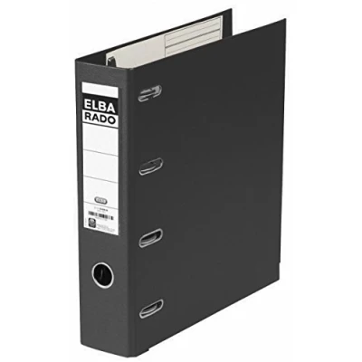 Bild av Elba Lever Arch File with 2 Mechanisms Rado 75mm, PVC Black, A4, PVC, Svart, 500 ark, 75 mm, 318 mm