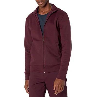Bild av Amazon Essentials herr full zip fleece mock neck sweatshirt, vinröd, L
