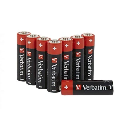 Bild av Verbatim premium AA alkaliska batterier, 1,5 V, LR6 Mignon, Mignon batterier AA, för MP3 spelare, kamera, fjärrkontroll, rakapparat UVM, alkaliskt batteri, 8 stycken