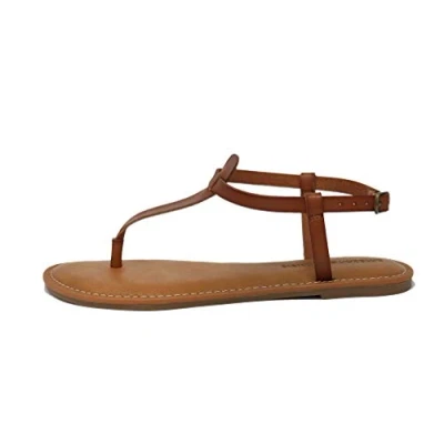 Bild av Amazon Essentials sandal för kvinnor med string och ankelband, brun (brun brn), 42 EU
