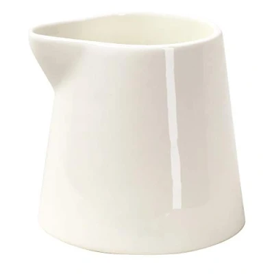Bild av AMBITION Porslinsmjölkkanna 130 ml Kubiko mjölkkanna vit liten tallrik diskmaskin &amp; mikrovågsugn modern