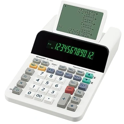Bild av Sharp EL 1501 displaybordsdator (paper&amp; bläckfri, 12 siffrig och 5 radig LCD skärm, batteridrift) vit, 150 mm x 62 228