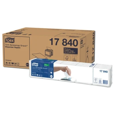 Bild av Tork Servett N10, 1 lagers, präglad, ¼ vikt, 21,6 cm, vit 1125/fp