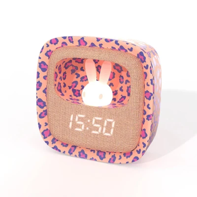Bild av MOB Alarm Clock with Light Billy Leopard Rose