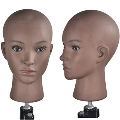 Bild av Ba Sha Afro Cosmetology Training Head skyltdocka huvud skallig för peruker tillverkning peruk display hatt glasögon med gratis klämma