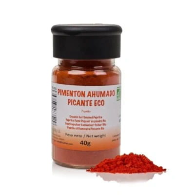Bild av FRISAFRAN Varm rökt paprika Powder 40g varmmalen varmt paprikapulver Friendly Spanish Pepper High Content of Vitamins and Minerals Origin Murcia inga tillsatser