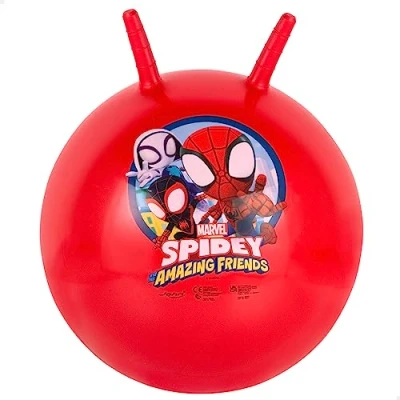 Bild av John 59549 hoppboll Spider Man Marvel tryckt hopperboll, hoppboll, springboll, hopperboll för inomhus och utomhus uppblåsbar, robust fitness barn