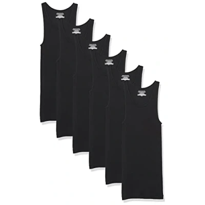 Bild av Amazon Essentials Men&#039;s Linne undertröjor, Pack of 6, Svart, M