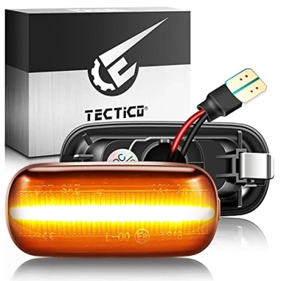 Bild av TECTICO Blinkers Sidoblinkers Gul Ultra Bright E8 Bil Indikator Kompatibel med Audi A3 S3 8P A4 S4 RS4 B6 B7 B8 A6 S6 RS6 C5 C7, 2 Bitar