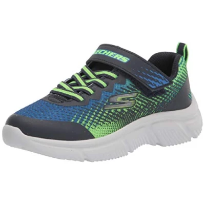 Bild av Skechers Performance GO RUN 650 Unisex Neutrala löparskor för barn, Storlek: 28, Navy/lime Textil/syntet