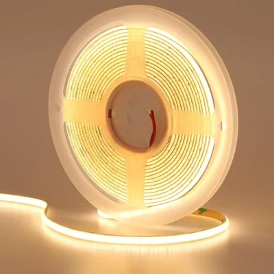 Bild av GOMING 12 V 5 mm bred COB LED remsa varmvit 3 000 K 400LED/M m Luminescence Uniform CRI 93+ hög ljusstyrka icke vattentät flexibel för hem sovrum kök dekorera (endast band)