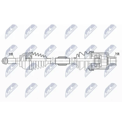 Bild av NTY NPW MZ 064 Arbre de transmission Essieu avant droit 640 85 MAZDA: 3 5 portes,
