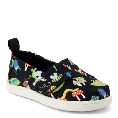 Bild av TOMS Classic Alpargata Loafer platt, Black Glow in The Dark Bugs, 13,5 brittiskt barn, Svart glöd i mörka insekter, 13.5 UK Child