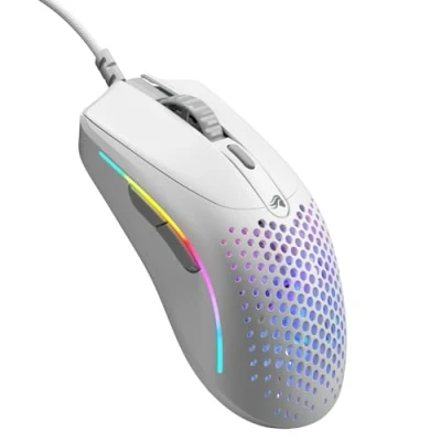 Bild av Glorious Model O 2 Mini Matte White Gamingmus Optic 5 knappar Vit med RGB ljus