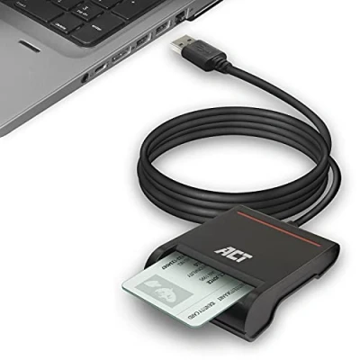 Bild av ACT eID kortläsare Belgium, USB chipkortläsare, inte för ID kort app 2, power LED status AC6015