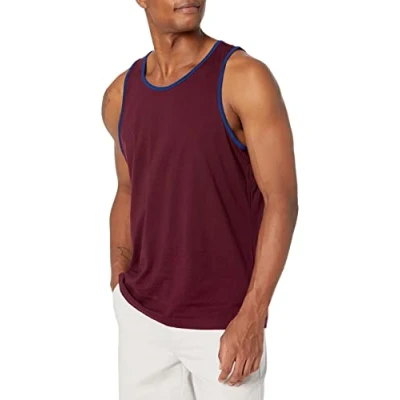 Bild av Amazon Essentials Men&#039;s Linne normal passform, Blå Vinröd, XL