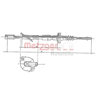Bild av METZGER 1402.3 Câble d&#039;Embrayage COFLE FIAT: Cinquecento, Seicento / 600 3/5 portes
