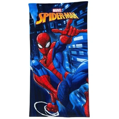 Bild av CARTOON Marvel Spiderman strandhandduk polyester mikrofiber 240 gsm pool för barn storlek 70 x 140 cm