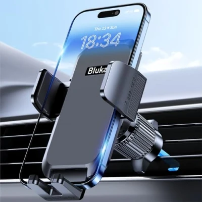 Bild av Blukar Mobilhållare för bil, luftventil biltelefonhållare med 2023 uppgraderad klämma fast och 360 rotation, frigöring av en knapp mobiltelefonhållare bil smartphone/GPS 4,0 tum 7,0 (svart)