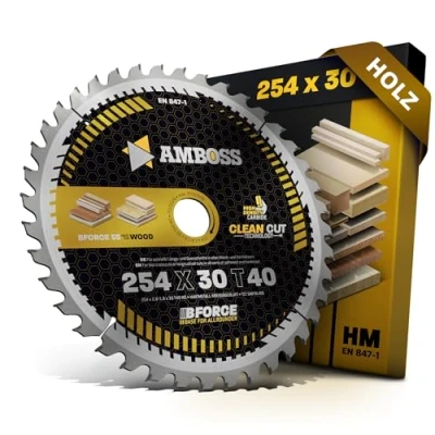 Bild av Cirkelsågklinga av hårdmetall 254 x 30 mm, tand 40 växeltand för trä, allround, passar: Bosch GTS 10, PTS 100 T, 254, Parkside PTSK 2000 G5, Güde TK 2400, Scheppach HM254,