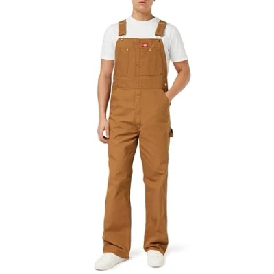 Bild av Dickies klassiska hängselbyxor för män, Skölj brun, 40W / 32L