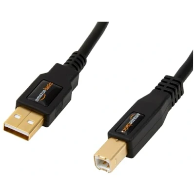 Bild av Amazon Basics USB kabel, A till B kontakt, 2.0, guldpläterade kontakter, 1,8 m, för skrivare