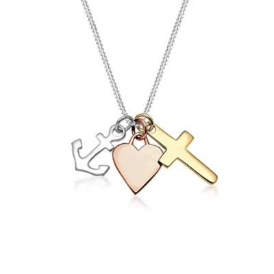 Bild av Elli Anchor Heart Cross Halsband multicoloured, Storlek: 45, Multi coloured