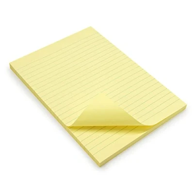 Bild av WAYTEX 931685 100 självhäftande A5 anteckningar med block ark stor storlek 15 x 21 cm pastellgul färg