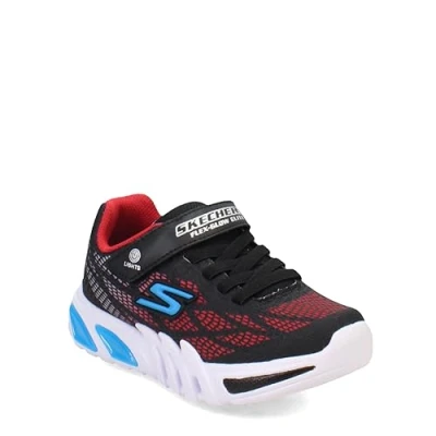 Bild av Skechers pojkar Sneaker 400103l Bkrd, Svart syntetiskt nät röd orange trim, 32 EU