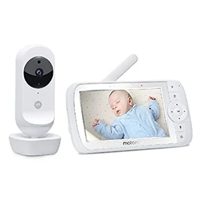 Bild av Motorola Nursery Ease 35 babymonitor med kamera 5,0 tums video mörkerseende, dubbelriktad kommunikation, vaggvisor, zoom, rumstemperaturövervakning vit