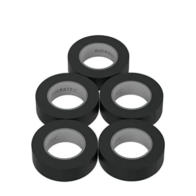 Bild av AUPROTEC 5 x isoleringstejp, svart, 15 mm 10 m VDE isoband, PVC elektriker, tejp, DIN EN 60454 3 1