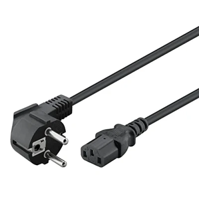 Bild av Goobay 51320 IEC kabel 5 m/C13 uttag &amp; 90 graders skyddskontakt vinkelkontakt/universell PC monitor strömkabel C13 strömkabel/svart/5 m
