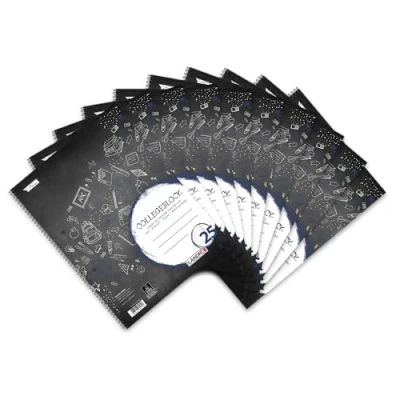 Bild av Landre 100050061 Collegeblock Stay Cool, A4 Abriss, 80 blad, linjerad rand, 70 g/kvm, 10 pack fodrad, vit kant höger