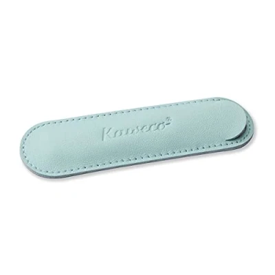 Bild av Kaweco 1 läderfodral i pennfodral lämpligt för sportserien Schreibetui av äkta läder med vacker prägling chic &amp; klassisk pennväska 12 x 3,5 cm Tender Mint