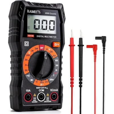 Bild av KAIWEETS digital multimeter, multifunktionell volym 2000 konton, elektrisk testare, ohmmeter, mätning AC/DC spänning, DC ström, motstånd, kontinuitet, diod