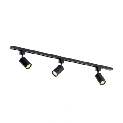Bild av Focus III 1 fas skenbelysning GU10 100 cm I form 3 spotlights skensystem svart