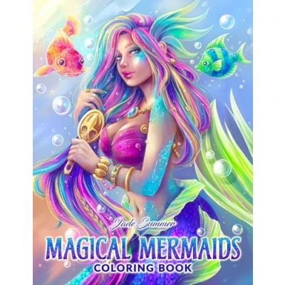 Bild av Magical Mermaids: An Adult Coloring Book with Beautiful Mermaids and Fantasy Scenes for Stress Relief Relaxation