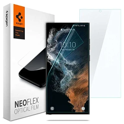 Bild av Spigen NeoFlex Skärmskydd kompatibel med Samsung Galaxy S22 Ultra, 2 Stycken, Vatteninstallation, Full Täckning, Responsiv Touch, Case friendly, TPU film