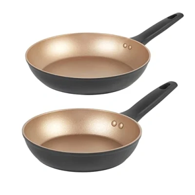 Bild av Russell Hobbs COMBO 7950 Non stick stekpanna 20 och 28 cm från Opulence kollektionen, induktionskompatibel, diskmaskinssäker, PFOA fri, svart guld, guld