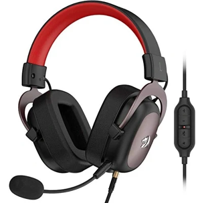 Bild av Redragon H510 Zeus trådbundna spelhörlurar 7.1 Surroundljud öronkuddar av minnesskum 53 mm drivrutin löstagbara mikrofonhörlurar Fungerar med PC/PS4 och Xbox One, Switch