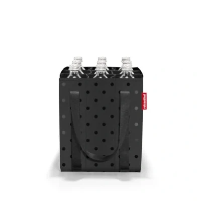 Bild av reisenthel Bottlebag glossy dots black 9 fack, enkel återvinning av flaskor, bärremmar