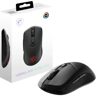 Bild av MSI VERSA 300 trådlös spelmus 8 000 DPI optisk sensor, 1 Hz pollningsfrekvens, symmetrisk, 30 M+ klick Kailh mikrobrytare, 6 knappar, 50 timmars batteri, ms latens, RGB, 60 g
