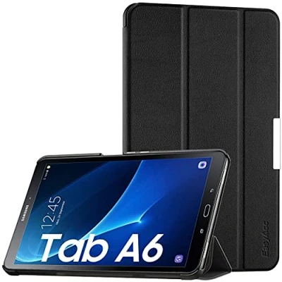 Bild av EasyAcc Skal för Samsung Galaxy Tab A6 10.1 2016, ultratunt fodral med stativfunktion och automatisk sömn/väckningsfunktion smalt läderfodral perfekt A 10,1 tum T580/T585, svart