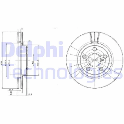 Bild av Bromsskiva DELPHI BG3347